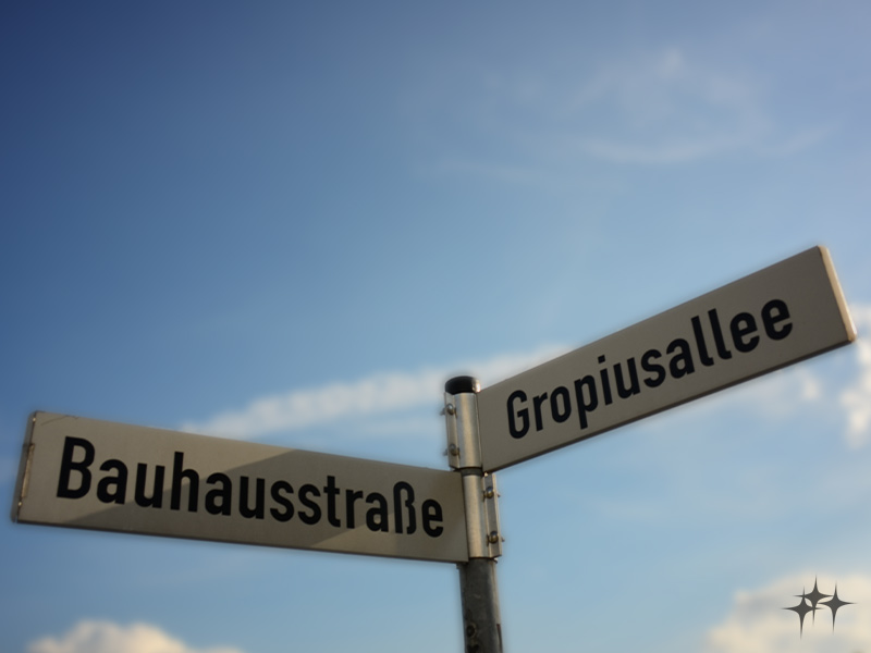 Street signs around the Bauhaus in Dessau